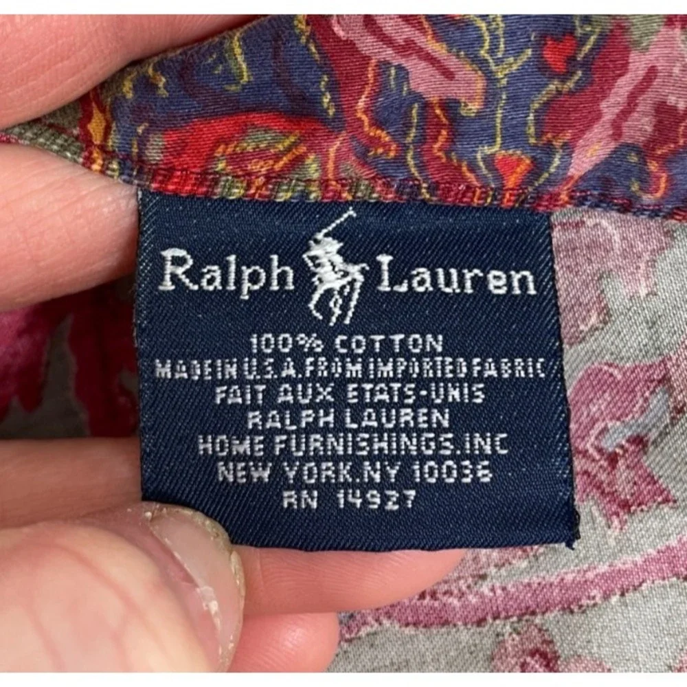 Vintage Ralph Lauren Queen Galahad 4 Piece Sheet Set Red Paisley